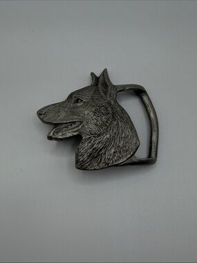 Small Pewter German Shepherd belt buckle  Rawcliffe 1984